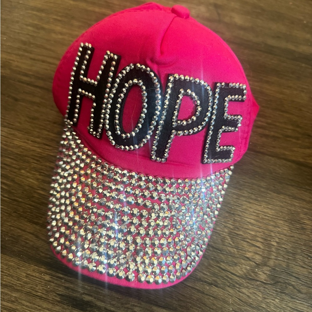 Pink Rhinestone 'HOPE' Cap - Picture 2 of 6